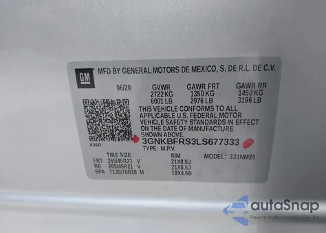 2020 Chevrolet Blazer Fwd Premier from USA, damaged, VIN 3GNKBFRS3LS677333